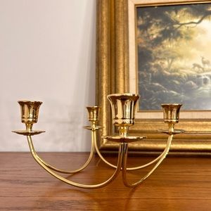 vintage brass quartet candlestick holder